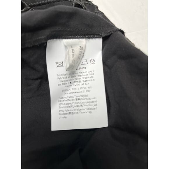 ALBERTA FERRETTI Black Eyelet Embroidered Lace Tiered Shoulder Overlay Blouse 2 - Picture 6 of 7